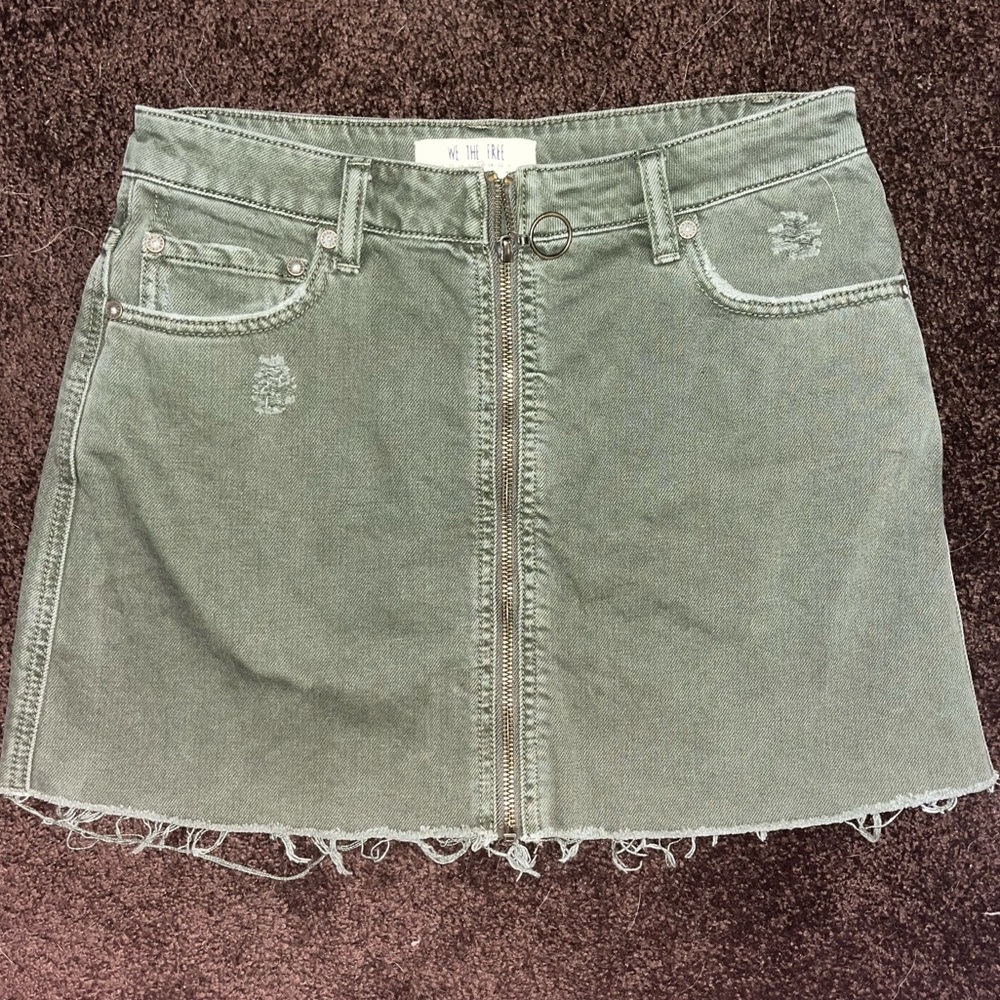 Free People Jean Skirt